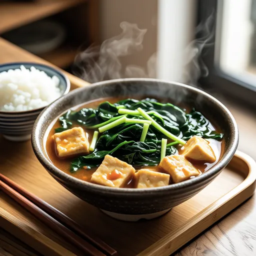 Komatsuna and Fried Tofu Simmered Dish