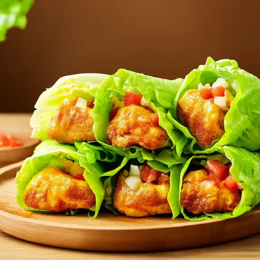 Wraps de lechuga con pollo