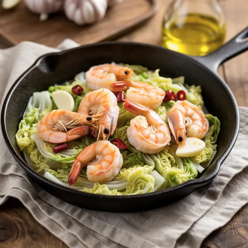 Cabbage and Shrimp Ajillo