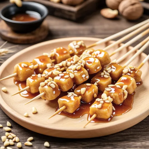 Sweet and Spicy Rice Cake Skewers