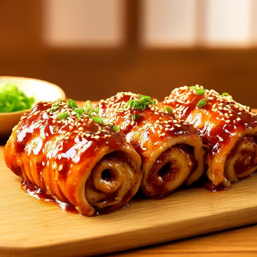 Pork and Cheese Teriyaki Rolls