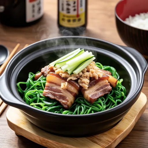 Mizuna and Pork Simmered Dish