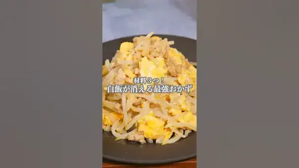もやしと豚ひき肉と卵の炒め物