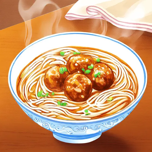 Somen Noodles with Meatballs