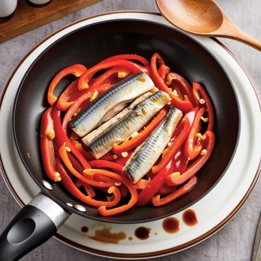 Stir-fried Paprika and Mackerel Canned