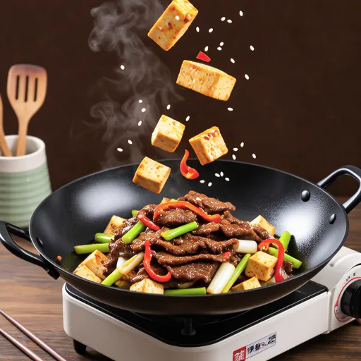 Beef Tofu Vegetable Stir-fry with Red Pepper