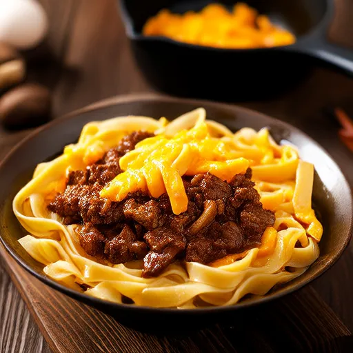 Pasta Omelette Jamur dan Daging Sapi
