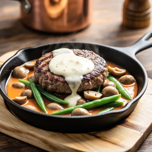 Mushroom Cream Stewed Hamburg Steak