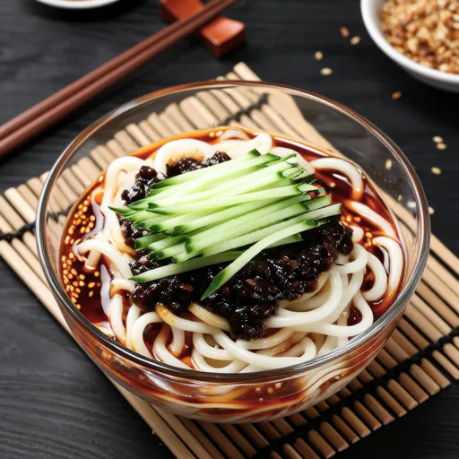Chilled Natto Udon with Spicy Sauce