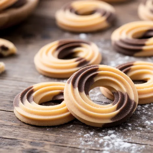 Two-tone Butter Ring Rice Cookies