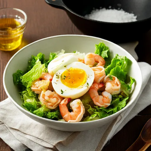 海鮮生菜沙拉配煎蛋炒飯