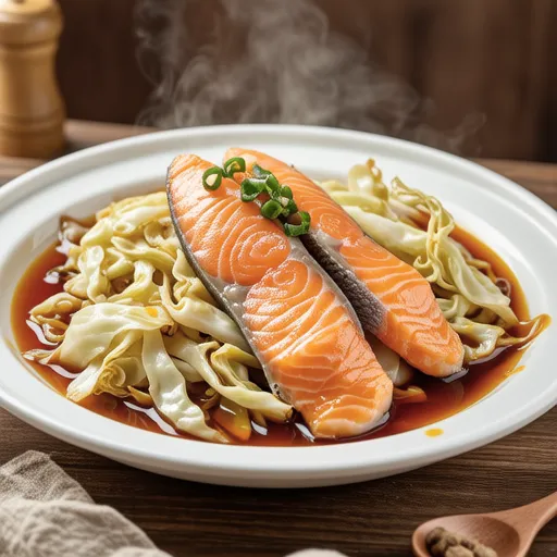 Salmon and Cabbage Stir-fry with Mayo and Soy Sauce
