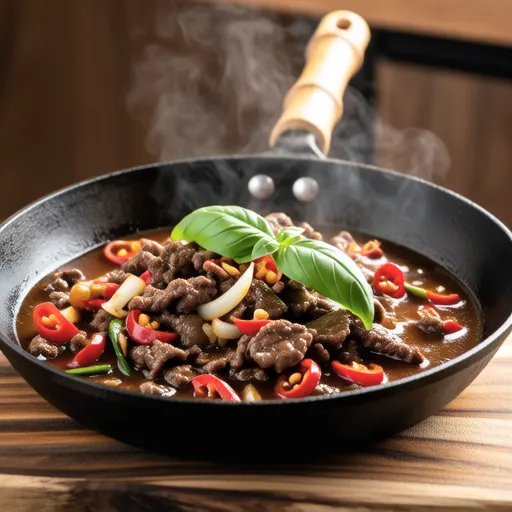 Beef and Bell Pepper Basil Stir-fry