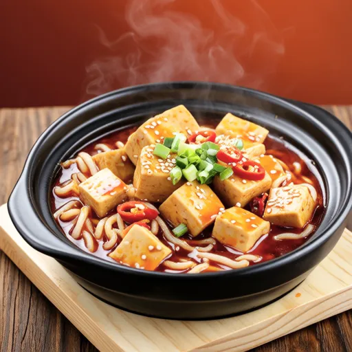 Korean Spicy Braised Tofu with Udon