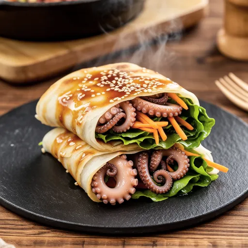 Octopus and Mizuna Korean Pancake