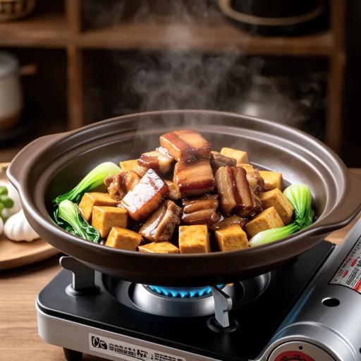 Simmered Pork and Fried Tofu with Thick Sauce