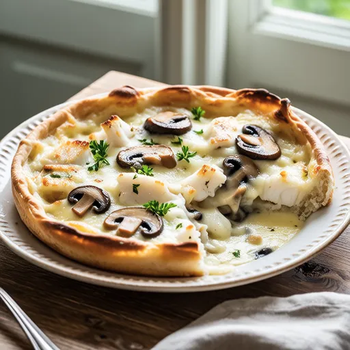 Hanpen and Mushroom Gratin