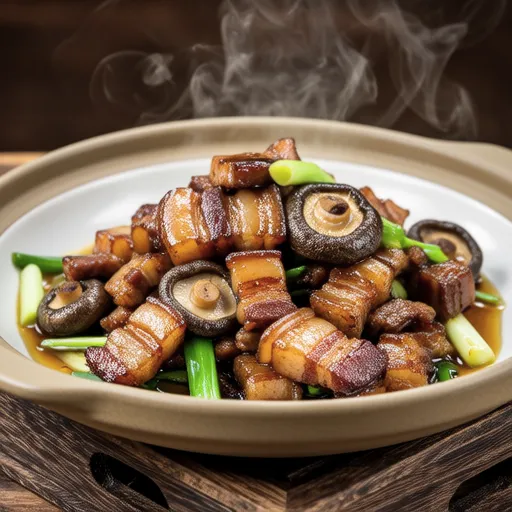 Stir-fried Pork and Maitake with Salted Leek Sauce