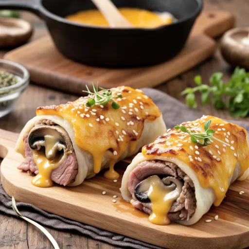 Pork Mushroom Cheese Steak