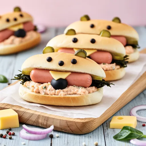 Cute Bear Sandwich with Salmon Filling