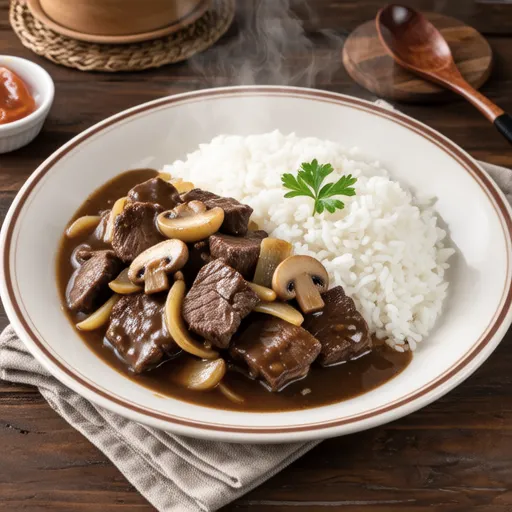 Beef Stroganoff with Butter Rice