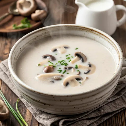 Mini King Oyster Mushroom Soup