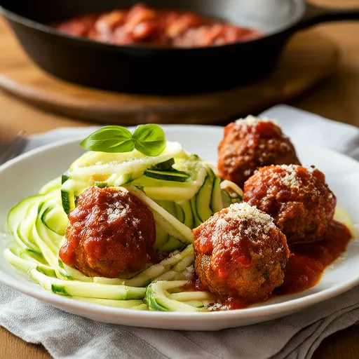 Savory Italian Zucchini Noodles with Meatballs