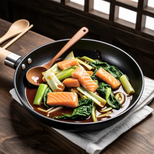 Spicy Miso Stir-fry with Cabbage and Salmon