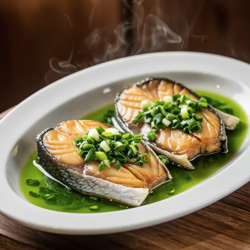 Mackerel with Garlic Chive Sauce