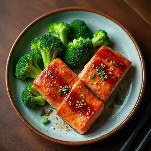 Broccoli and Salmon Teriyaki