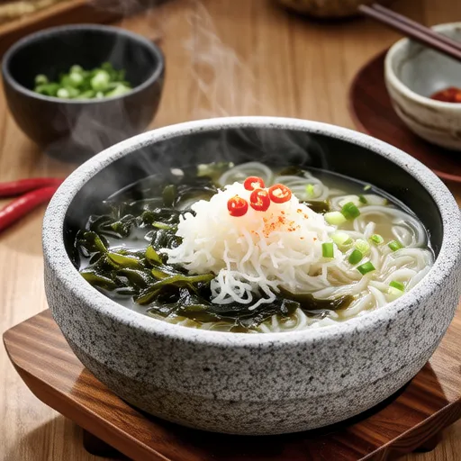 Crab Stick and Wakame Glass Noodle Soup