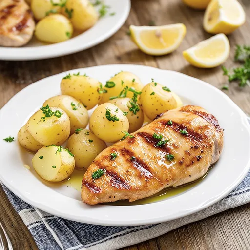 Chicken Breast and Potato with Addictive Salt Lemon Sauce