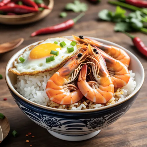 Shrimp Chili Egg Rice Bowl