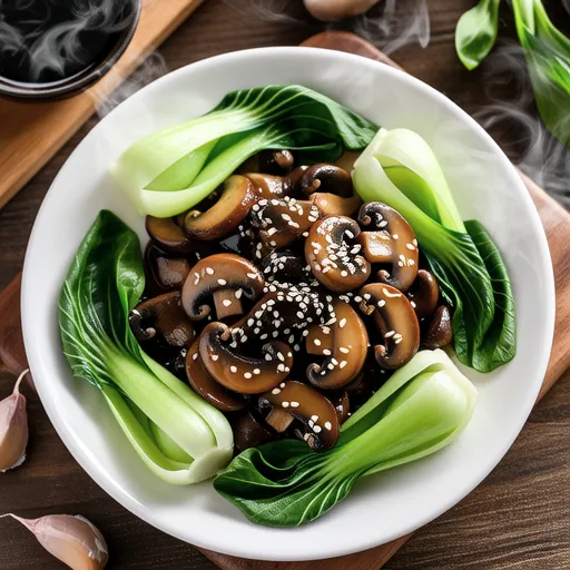 Stir-fried Bok Choy and Mushrooms with Oyster Sauce