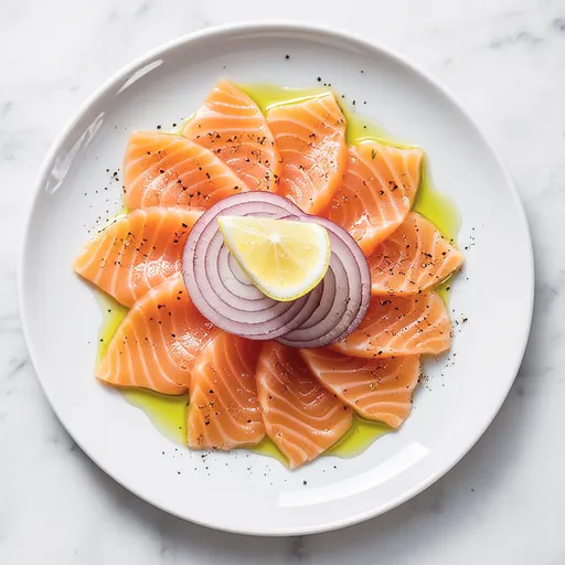 Salmon Carpaccio with Salt Lemon Flavor