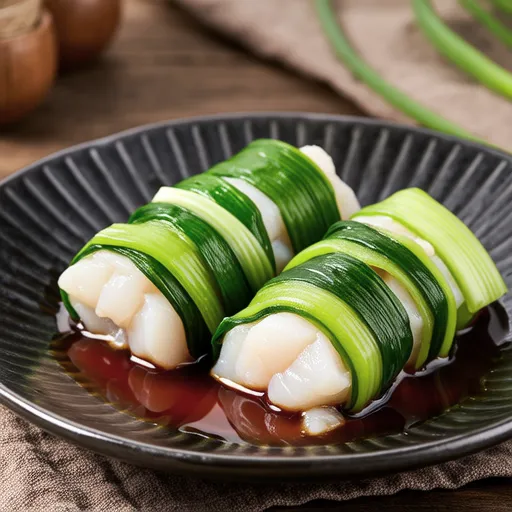 Flounder Rolls with Scallion and Plum Sauce
