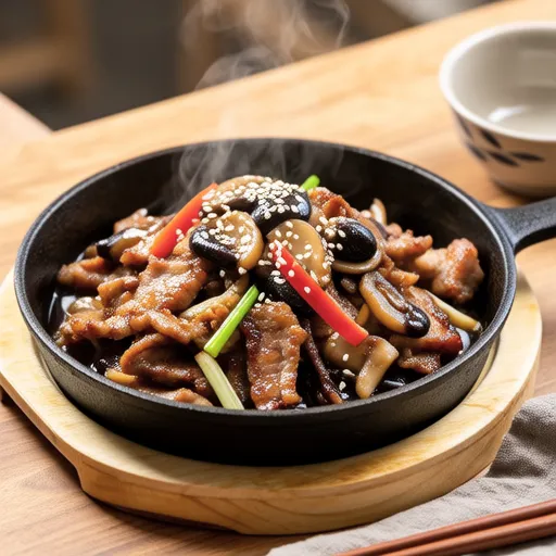 Pork and Maitake Mushroom Sesame Miso Stir-fry