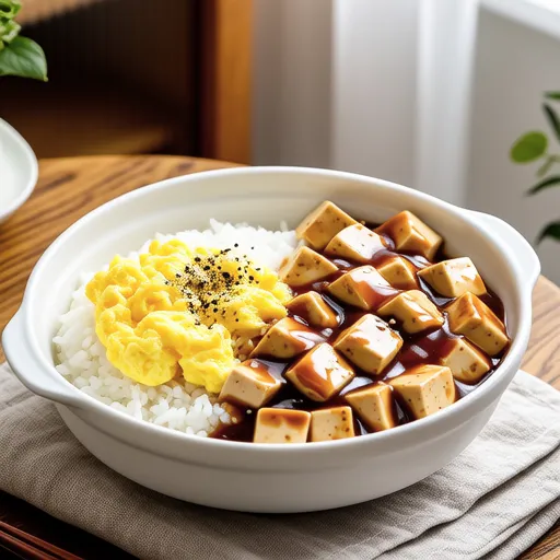 Tofu Soboro Two-Colored Rice Bowl