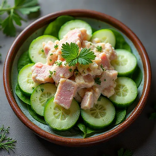 Салат с тунцом и огурцом