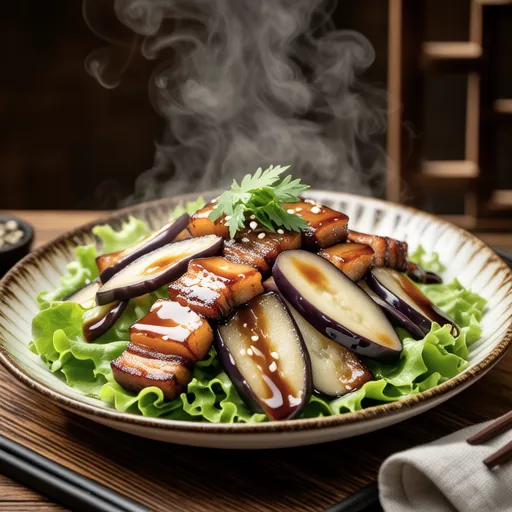 Pork and Steamed Eggplant Shabu-shabu Salad