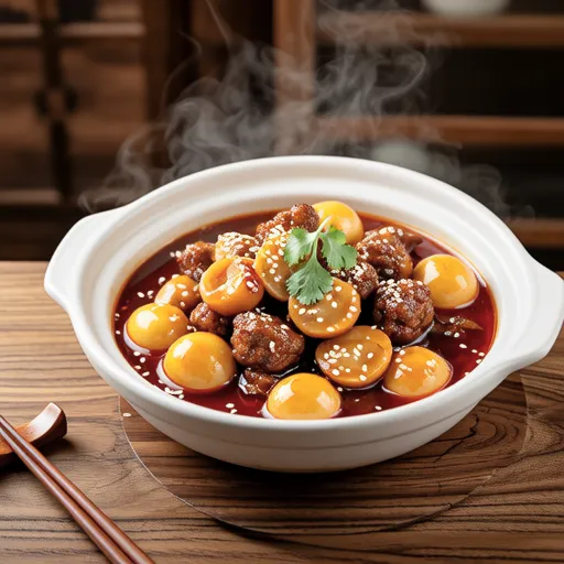 Quail Egg, Fish Cake, and Sausage Soy Braised Side Dish