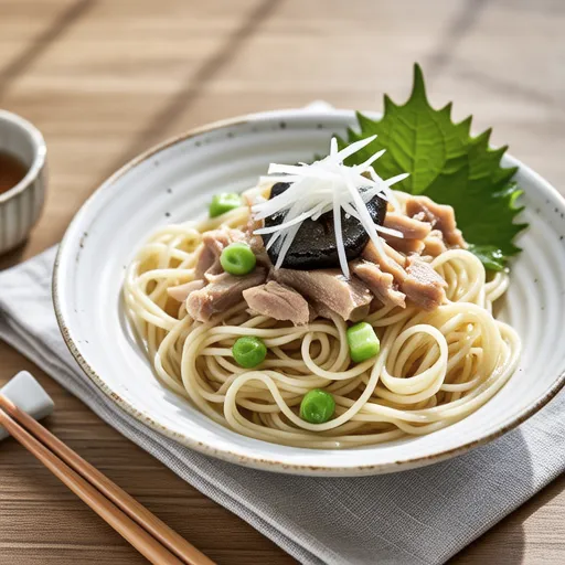 Okra and Tuna Japanese-style Cold Pasta