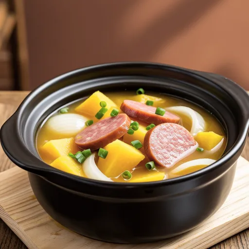 Pumpkin and Sausage Consommé Soup