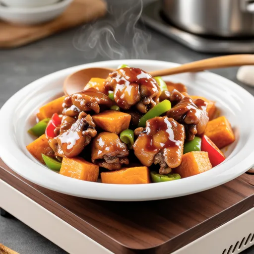 Sweet Potato and Chicken Oyster Stir-fry