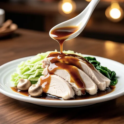 Chicken Tender and Napa Cabbage with Nameko Sauce
