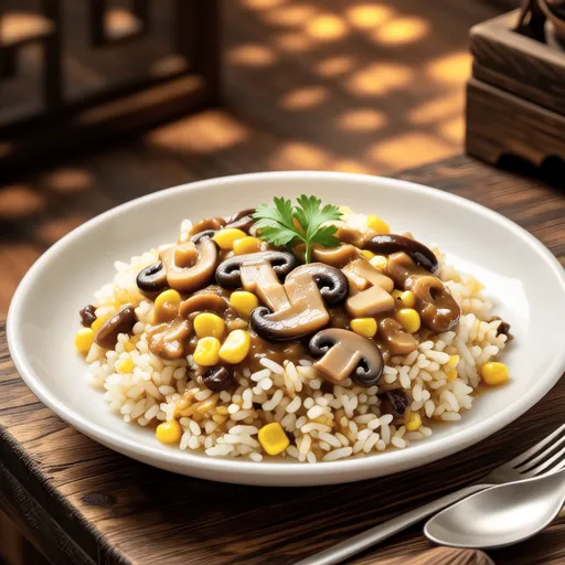 Soy Sauce Butter Rice with Maitake Mushrooms