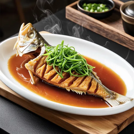 Pan-fried Mackerel with Scallion Garnish