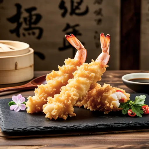 Shrimp and Hanpen Tsukune with Okara