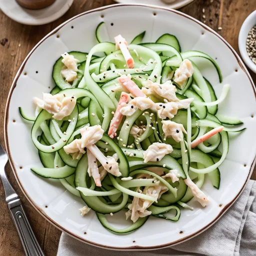 Cucumber and Crab Stick Salad