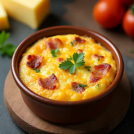 Shimeji and Bacon Microwave Quiche